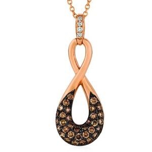 Le Vian 1/2ctw Chocolate G/VS Natural Diamond 14K Rose Gold Pendant Necklace NWT